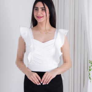 نیم تنه نرو دوزی استین حلقه ای BENITA