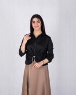 نیم تنه ساتن راه راه جلو گره ای DIANA