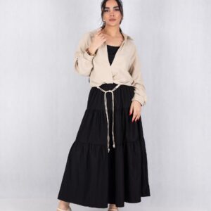 شومیز وارداتی دو تیکه گره ای MICRO