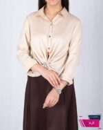 نیم تنه ساتن راه راه جلو گره ای DIANA - Image 10