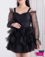 پیراهن کوتاه بیده دامن طبقه ای SERA BELLA - Image 2