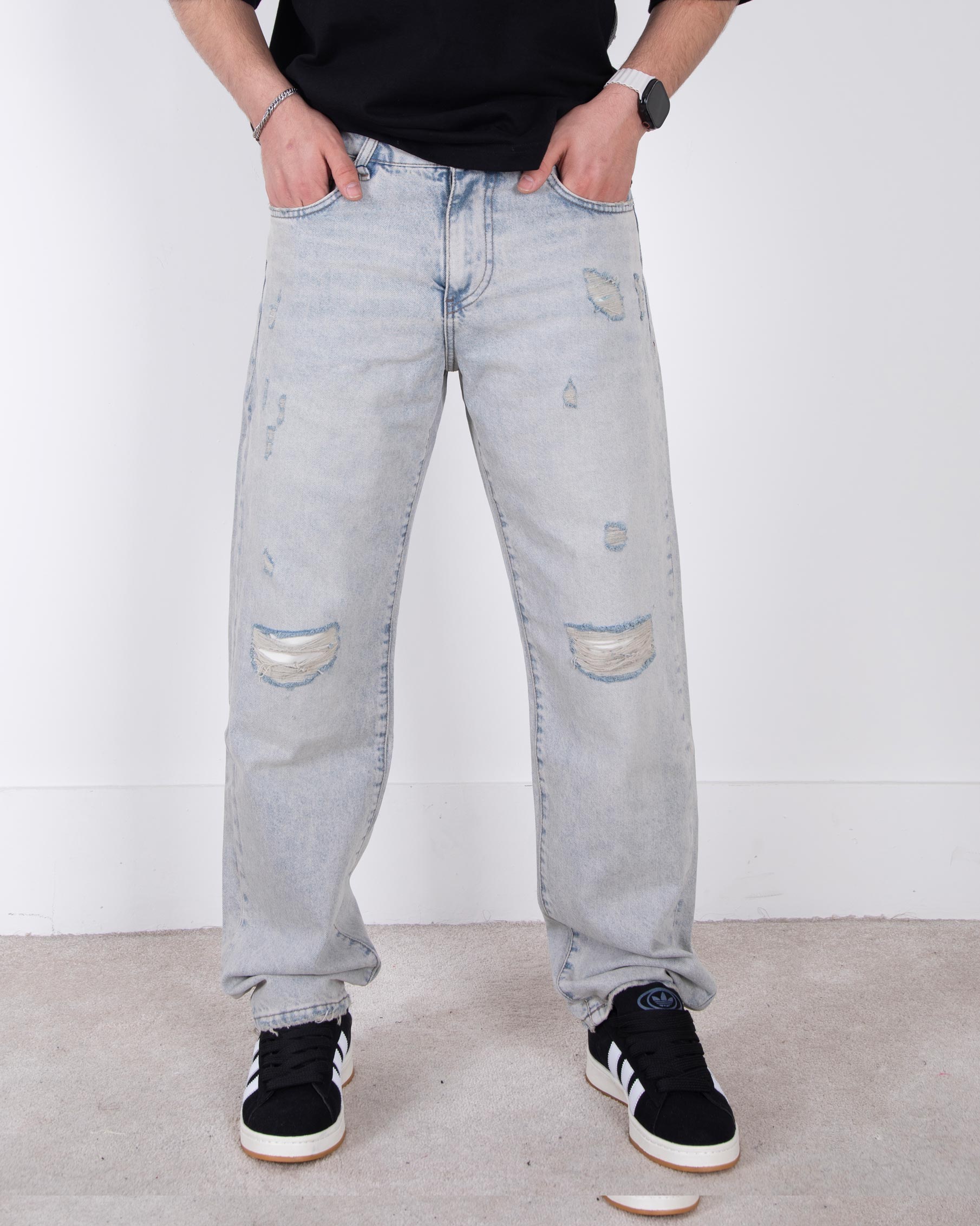 شلوار جین مردونه بگ زاپدار BERSHKA/6066 شلوار جین مردونه بگ زاپدار BERSHKA/6066 - Image 1