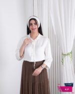 شومیز وارداتی یقه گل مروارید FASHION - Image 2