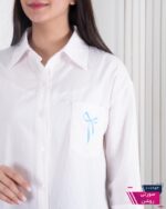 شومیز وارداتی یقه دار جیب پاپیون MINA - Image 3