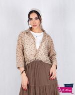 شومیز وارداتی دو تیکه شیشه ای پاپیون - Image 8