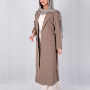 مانتو کرپ دو جیب کمربندی MOSSELLI