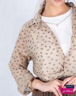 شومیز وارداتی دو تیکه شیشه ای پاپیون - Image 7