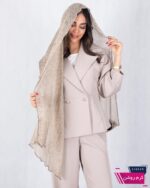 شال حریر پفکی طرح گل - Image 3