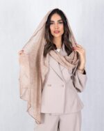 شال حریر پفکی طرح گل