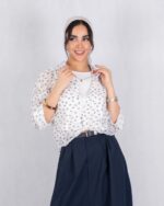 شومیز وارداتی دو تیکه شیشه ای پاپیون