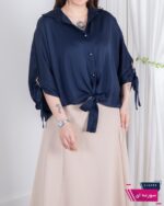 شومیز ساتن کنزو راه راه سگک دار OXYGEN - Image 6