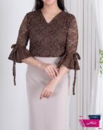 شومیز دانتل استین کلوش بندی ZENO - Image 6