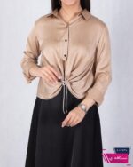 نیم تنه ساتن راه راه جلو گره ای DIANA