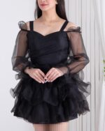 پیراهن کوتاه بیده دامن طبقه ای SERA BELLA