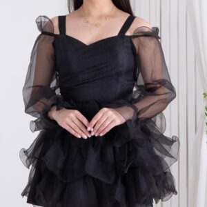 پیراهن کوتاه بیده دامن طبقه ای SERA BELLA