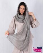 شال حریر پفکی طرح گل - Image 12
