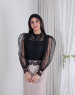 نیم تنه دانتل آستین تور DIANA