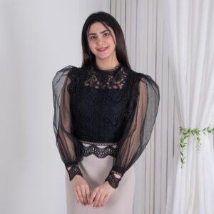 نیم تنه دانتل آستین تور DIANA