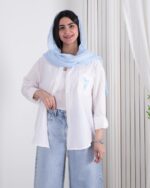 شومیز وارداتی یقه دار جیب پاپیون MINA