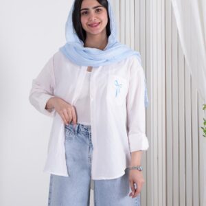 شومیز وارداتی یقه دار جیب پاپیون MINA