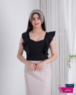 نیم تنه نرو دوزی استین حلقه ای BENITA - Image 4