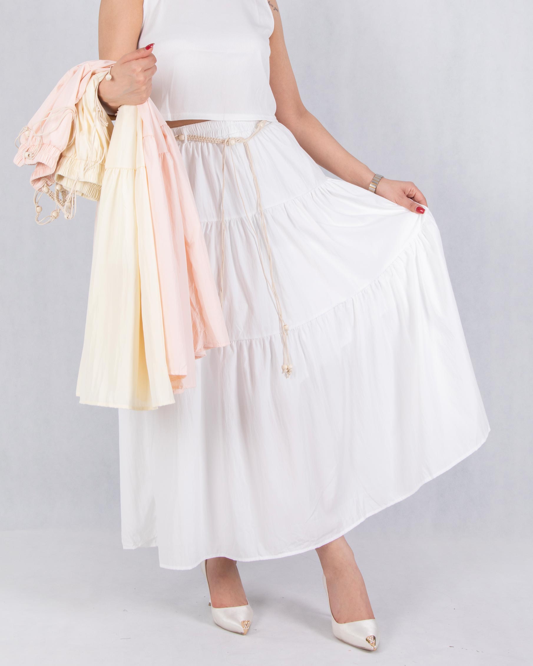 دامن دو طبقه چین دار NV دامن دو طبقه چین دار NV - Image 1