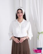 شومیز وارداتی یقه گل مروارید FASHION - Image 5