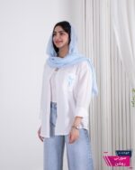 شومیز وارداتی یقه دار جیب پاپیون MINA - Image 2