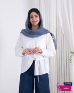 شومیز وارداتی تک جیب دکمه قلبی - Image 3