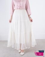 دامن وارداتی پلیسه توری نوار ساتن - Image 2