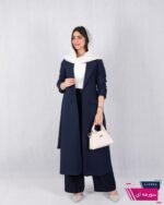 مانتو کرپ دو جیب کمربندی MOSSELLI - Image 7