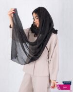 شال حریر پفکی طرح گل - Image 10