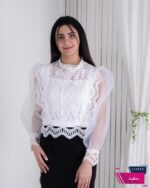 نیم تنه دانتل آستین تور DIANA - Image 5