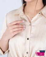 نیم تنه ساتن راه راه جلو گره ای DIANA - Image 7