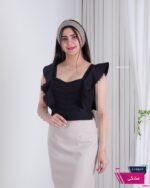 نیم تنه نرو دوزی استین حلقه ای BENITA - Image 3