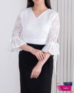 شومیز دانتل استین کلوش بندی ZENO - Image 4