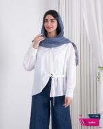 شومیز وارداتی تک جیب دکمه قلبی - Image 2