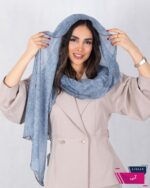 شال حریر پفکی طرح گل - Image 9