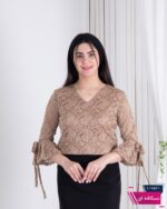 شومیز دانتل استین کلوش بندی ZENO - Image 4