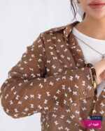 شومیز وارداتی دو تیکه شیشه ای پاپیون - Image 12