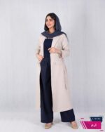 مانتو کرپ دو جیب کمربندی MOSSELLI - Image 5