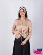 نیم تنه ساتن راه راه جلو گره ای DIANA - Image 5