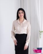 شومیز ساتن چروک آستین دکمه ASENA - Image 4