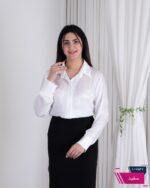 شومیز ساتن چروک آستین دکمه ASENA - Image 3