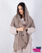 شال حریر پفکی طرح گل - Image 7