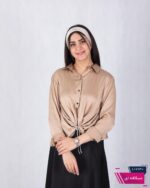 نیم تنه ساتن راه راه جلو گره ای DIANA - Image 4