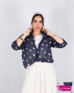 شومیز وارداتی دو تیکه شیشه ای گل QYR - Image 3