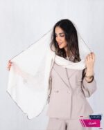 شال حریر پفکی طرح گل - Image 6