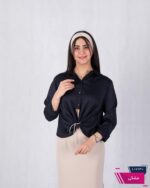 نیم تنه ساتن راه راه جلو گره ای DIANA - Image 3