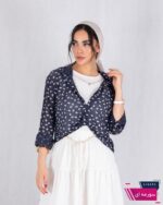 شومیز وارداتی دو تیکه شیشه ای پاپیون - Image 3